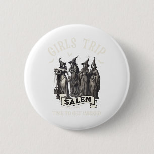 Retro Girls Trip Salem 1692 They Missed One Witch 6 Cm Round Badge