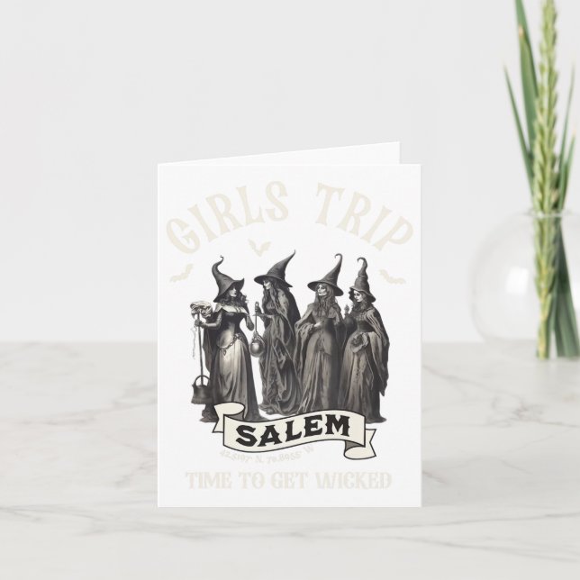 Retro Girls Trip Salem 1692 They Missed One Witch  Card (Front)