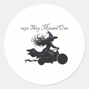Retro Girls Trip Salem 1692 They Missed One Witch Classic Round Sticker