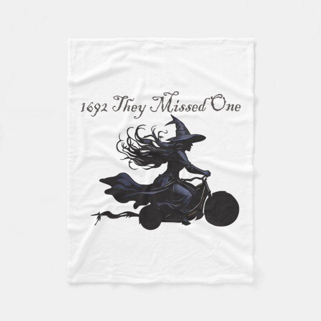 Retro Girls Trip Salem 1692 They Missed One Witch  Fleece Blanket (Front)