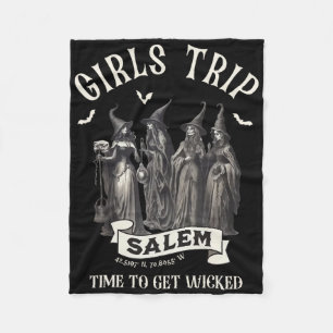 Retro Girls Trip Salem 1692 They Missed One Witch Fleece Blanket
