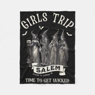 Retro Girls Trip Salem 1692 They Missed One Witch  Fleece Blanket