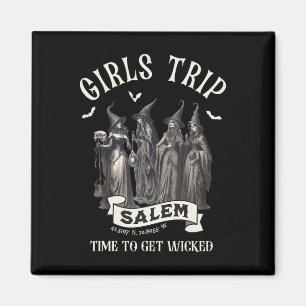 Retro Girls Trip Salem 1692 They Missed One Witch Magnet