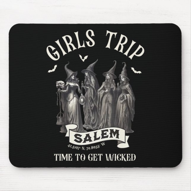 Retro Girls Trip Salem 1692 They Missed One Witch  Mouse Mat (Front)