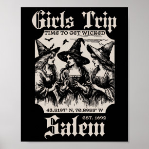 Retro Girls Trip Salem 1692 They Missed One Witch Poster