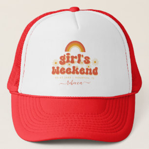 Retro Girls Weekend Custom Name Bachelorette Party Trucker Hat