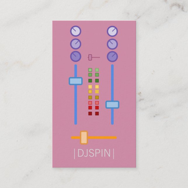 Retro Girly DJ Business Card (Front)