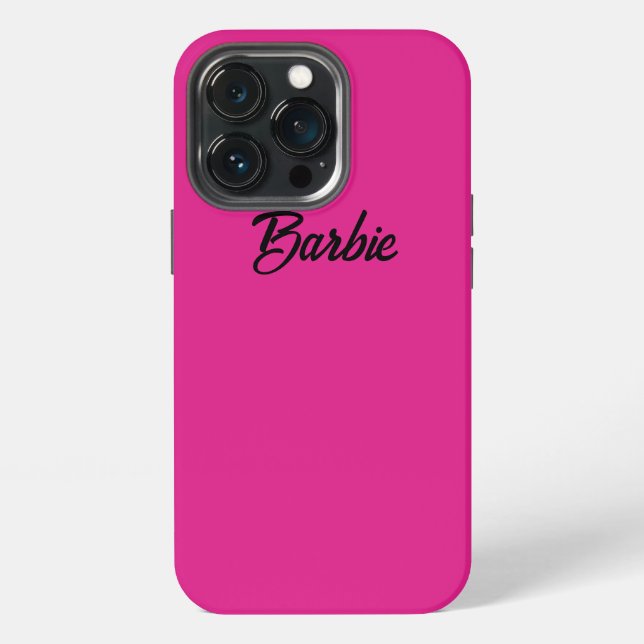Retro Girly Fun Hot Pink Script Name iPhone Case (Back)