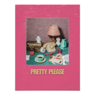Retro Girly “Pretty Please” Print Bright Vintage