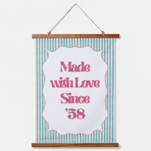 Retro Girly “Pretty Please” Print Bright Vintage Hanging Tapestry