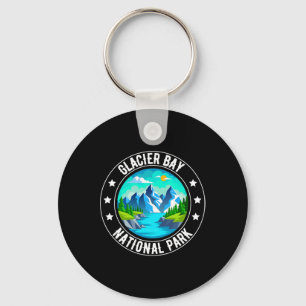 Retro Glacier Bay National Park Hiking Camping Out Key Ring