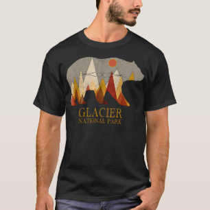 Retro Glacier Grizzly Bear National Park Gift T-Shirt