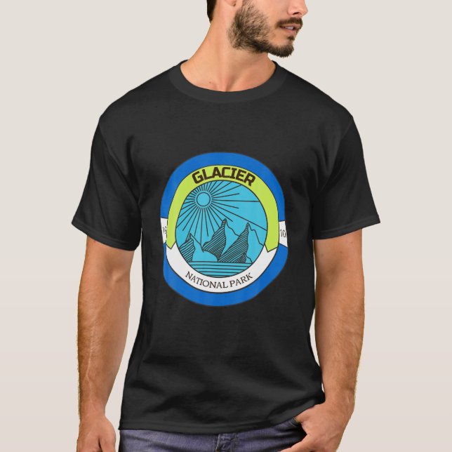Retro Glacier National Park Montana Souvenir T-Shirt (Front)