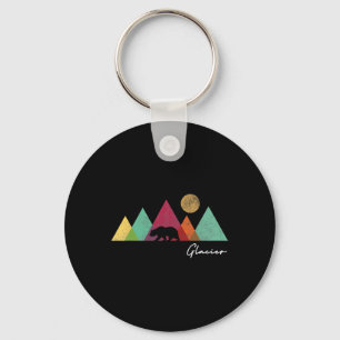 Retro Glacier National Park Montana Souvenir Women Key Ring