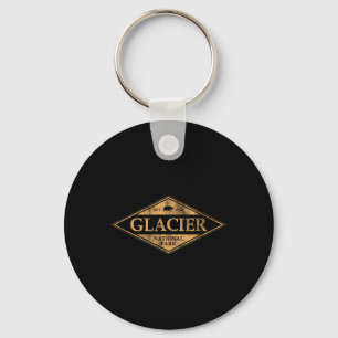 Retro Glacier National Park Montana Women Men Kids Key Ring
