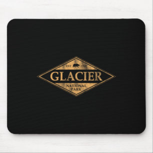 Retro Glacier National Park Montana Women Men Kids Mouse Mat