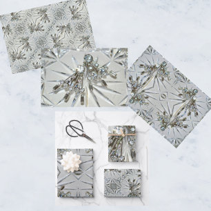 Retro Glam Art Deco Rhinestones Wrapping Paper Sheet