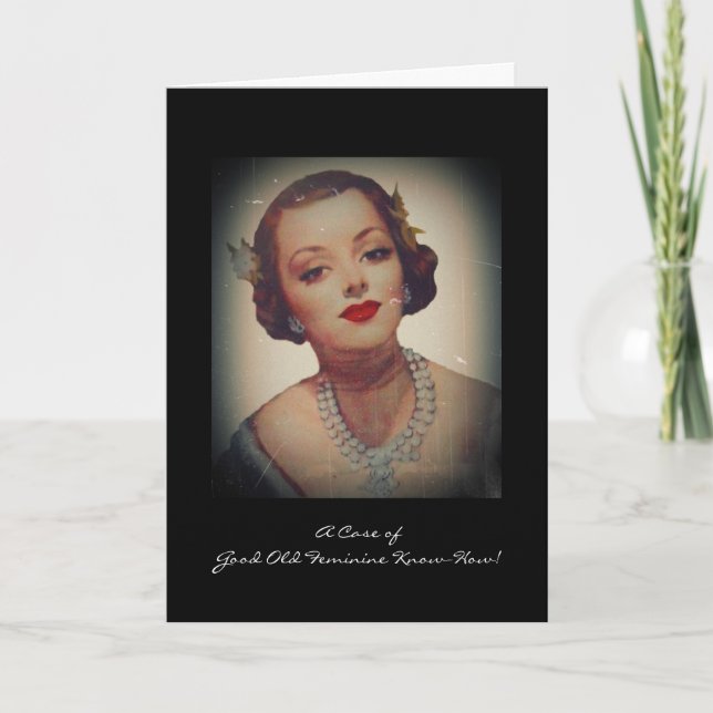 Retro Glam Girl Lipstick Card (Front)