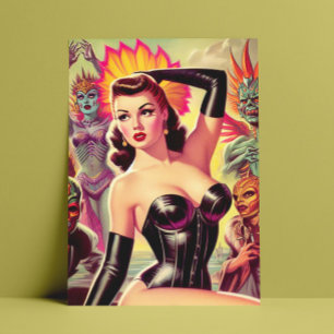 Retro Glam Girl Postcard