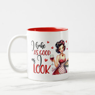 Retro Glam Housewife Funny Sarcastic Kitchen Quote Two-Tone Coffee Mug