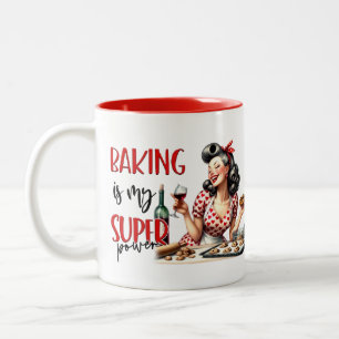 Retro Glam Housewife Funny Sarcastic Kitchen Quote Two-Tone Coffee Mug