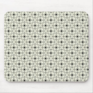 Retro Glam Mousepad, Black and Ivory Mouse Mat