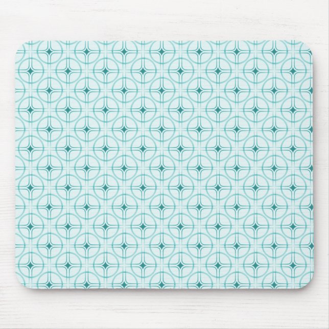 Retro Glam Mousepad, Teal Mouse Mat (Front)