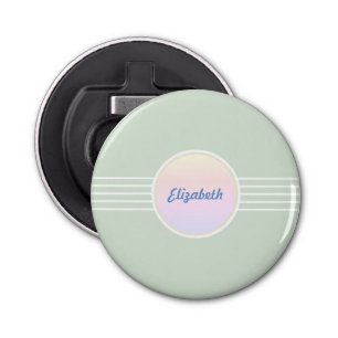 Retro Glam Personalised Mint Green and Opal Bottle Opener