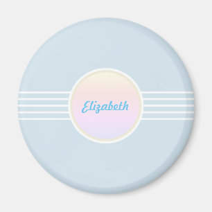 Retro Glam Personalized Ice Blue and Opal Magnet