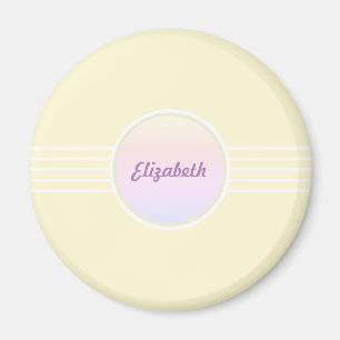 Retro Glam Personalized Shimmering Gold and Opal Magnet