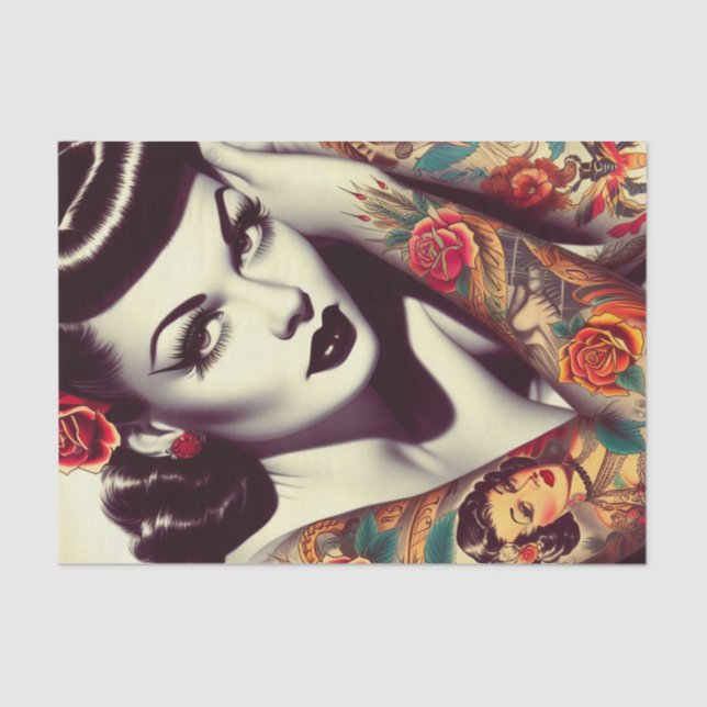 Retro Glam Pin-up Tissue Paper (Front)