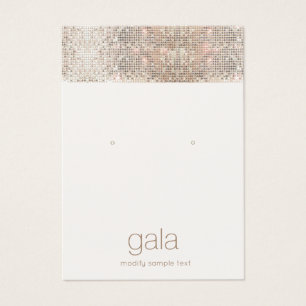 Retro Glam Silver Sequins  Earring  Display Card