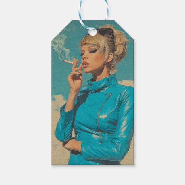 Retro Glam Smoking Fashion Gift Tags (Front)