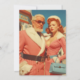 Retro Glamour Winter Couple Style Holiday Card