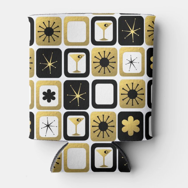 Retro Glamourous Gold Can Cooler (Front)