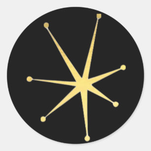 Retro Glamourous Gold Impressionist Star Stickers