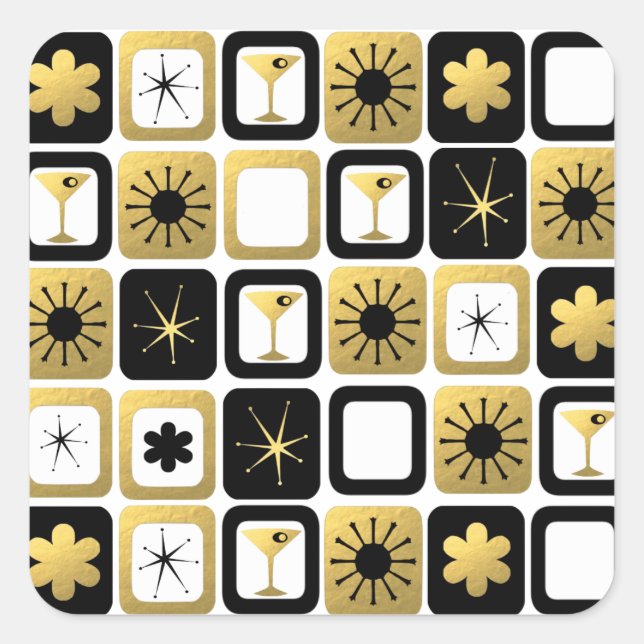 Retro Glamourous Gold Stickers (Front)