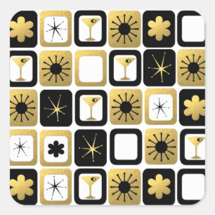 Retro Glamourous Gold Stickers