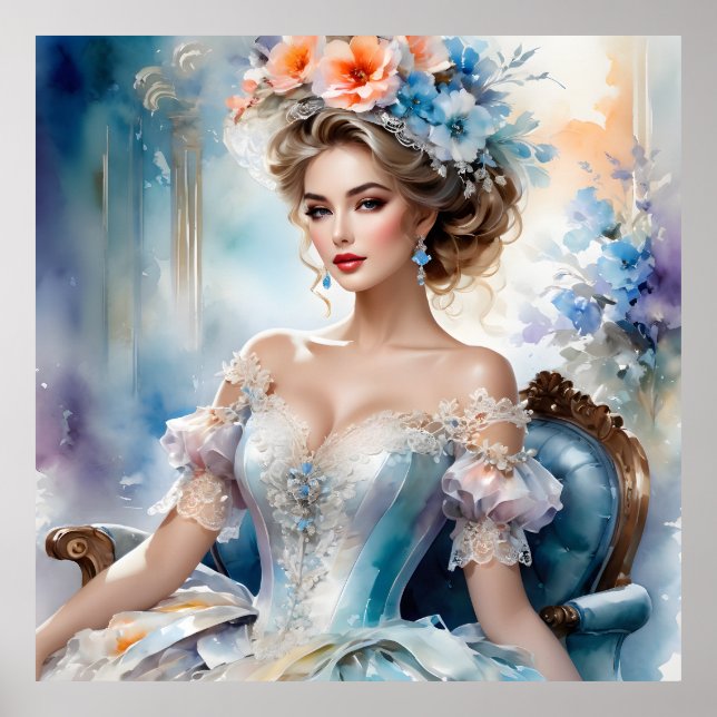 Retro Glamourous Woman Poster (Front)