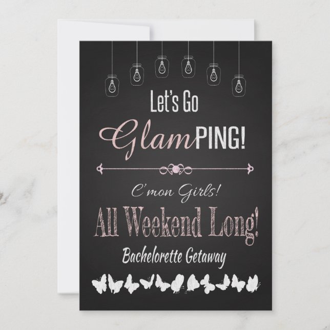 Retro Glamping Bachelorette Getaway Weekend Invitation (Front)
