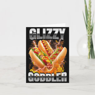 Retro Glizzy Gobbler Hotdog Bootleg Meme Hot Dog Card
