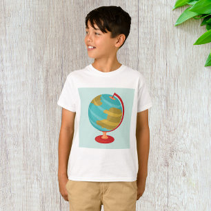 Retro Globe Illustration Vintage Earth Map  T-Shirt