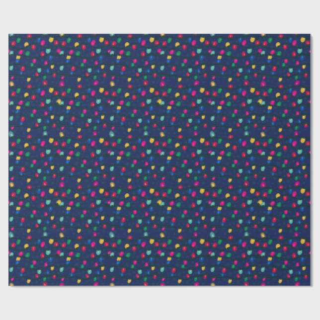 Retro Glowing Garlands - Holiday Wrapping Paper (Flat)