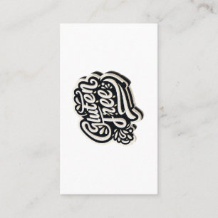 Retro Gluten Free Typography Script Graphic Business Card