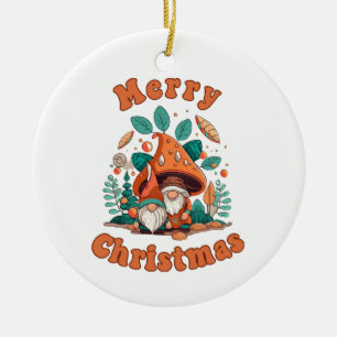 Retro Gnome Christmas Ceramic Tree Decoration