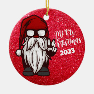 Retro Gnome Ornament - Vintage Ceramic Christmas