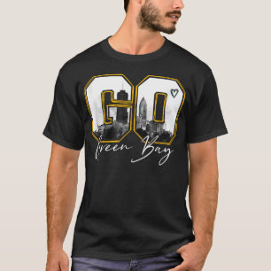 Retro Go Green Bay Love Green Bay Heart And City T-Shirt