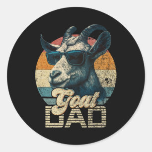 Retro Goat Dad Best Goat Daddy Funny Fathers Day Classic Round Sticker