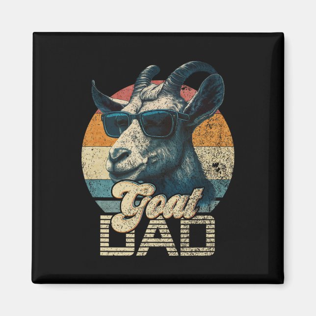 Retro Goat Dad Best Goat Daddy Funny Fathers Day  Magnet (Front)