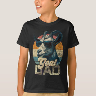 Retro Goat Dad Best Goat Daddy Funny Fathers Day T-Shirt